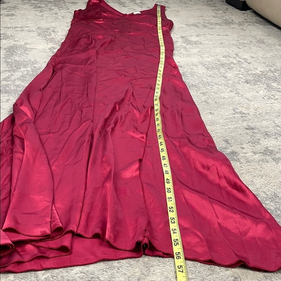 NWT Semicouture Red Berry Satin Silk Maxi Dress Lingerie Slip Sz 40 - Picture 9 of 12